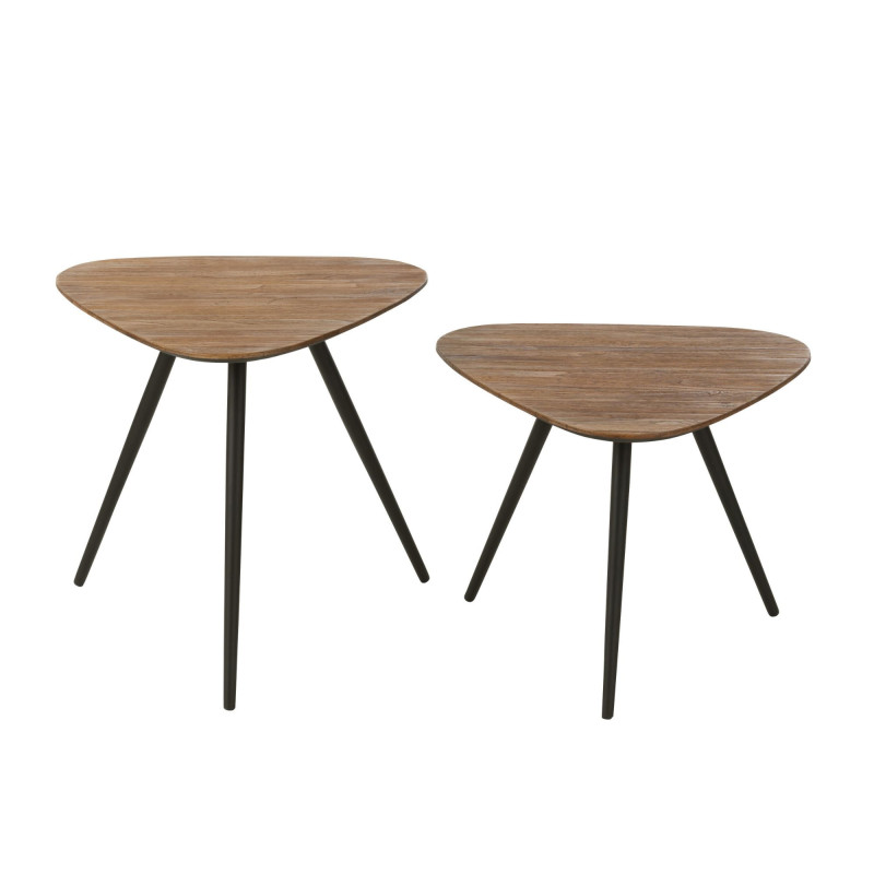 Set de 2 tables d'appoints triangulaire en bois NARAM - Minimaliste