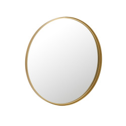 Miroir rond 80cm contour métal doré TIARA