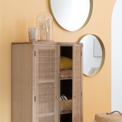 Miroir rond 110cm contour métal doré TIARA
