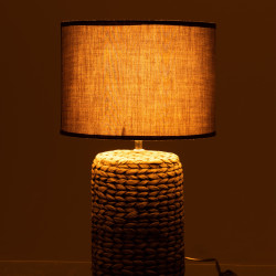 Lampe en ciment blanc et tissu gris PISE