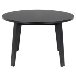 Table à manger ronde en bois noire mate FABIO - Industrielle Chic