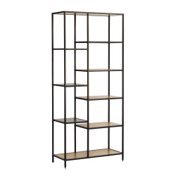 Etagère en bois et métal noir 180x80 cm ANELI - Design Industriel