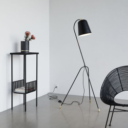 Table d'appoint haute en métal noir EZIA - Style Industriel