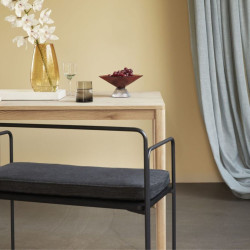 Banc en métal noir avec coussin CARTY - Intérieur Industriel Moderne