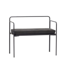 Banc en métal noir avec coussin CARTY - Intérieur Industriel Moderne