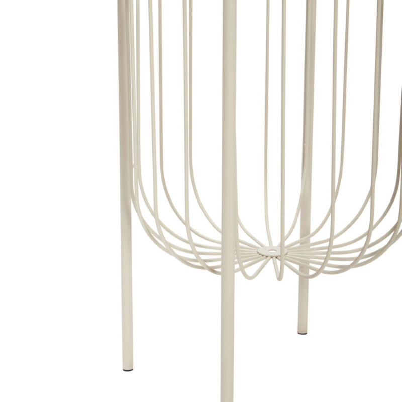 Table d'appoint en métal beige ERRY - Design épuré minimaliste