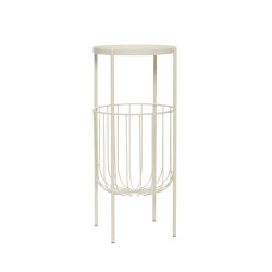 Table d'appoint en métal beige ERRY - Design épuré minimaliste