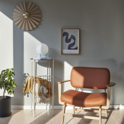 Table d'appoint en métal beige ERRY - Design épuré minimaliste