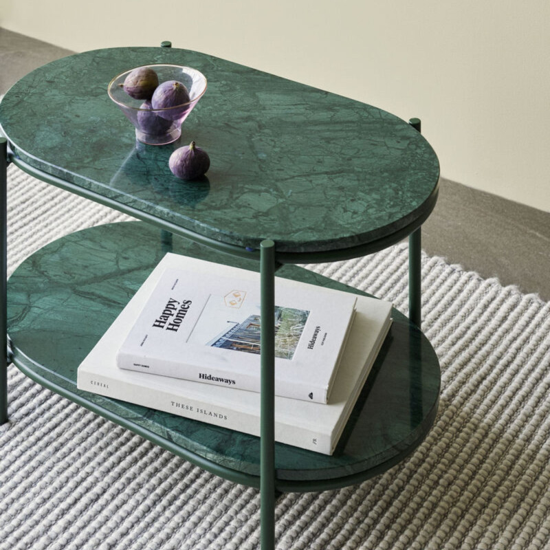 Table d'appoint en marbre vert NISIA : pour un Intérieur Design Chic