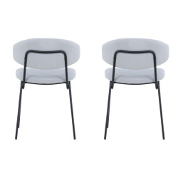 Lot de 2 chaises en tissu gris style moderne KAZ