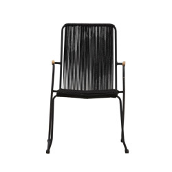 Chaise d'extérieur noire en métal ELVYS