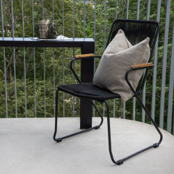 Chaise d'extérieur noire en métal ELVYS