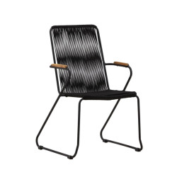 Chaise d'extérieur noire en métal ELVYS