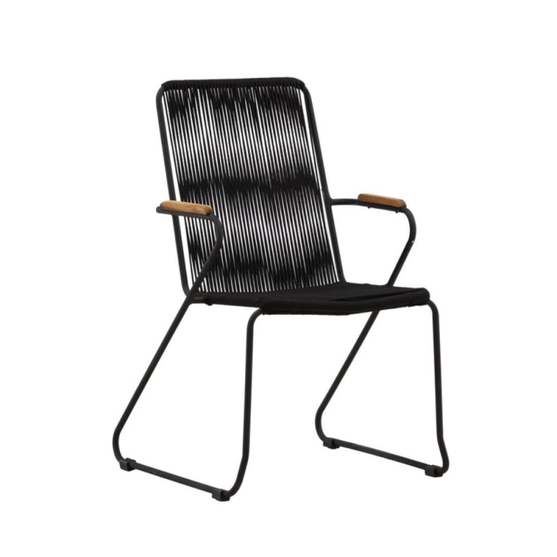 Chaise d'extérieur noire en métal ELVYS