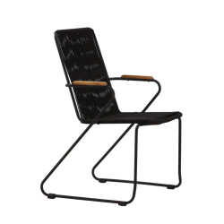 Chaise d'extérieur noire en métal ELVYS