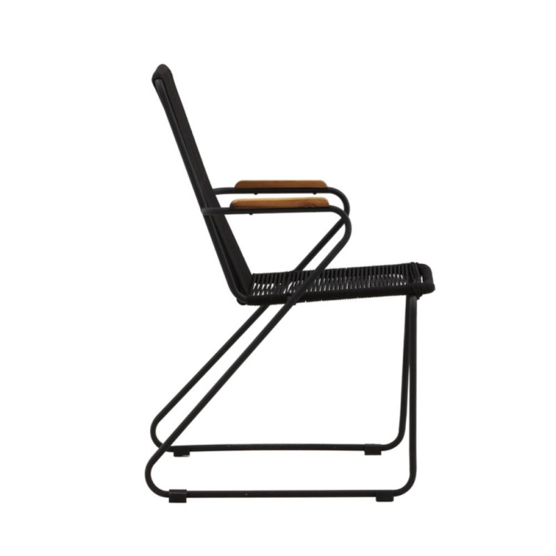 Chaise d'extérieur noire en métal ELVYS