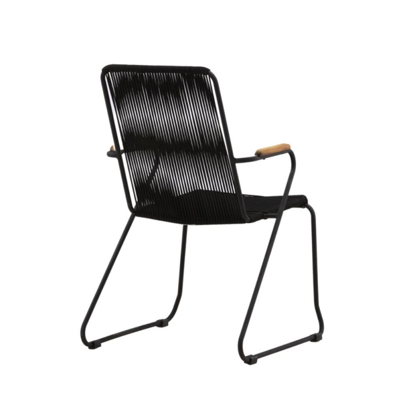 Chaise d'extérieur noire en métal ELVYS