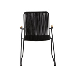 Chaise d'extérieur noire en métal ELVYS