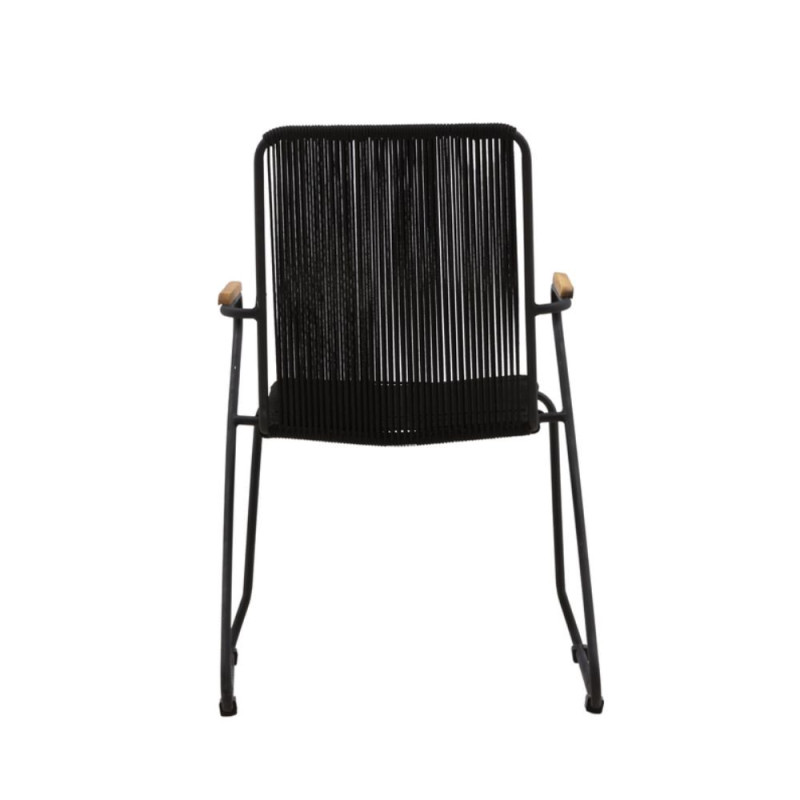 Chaise d'extérieur noire en métal ELVYS