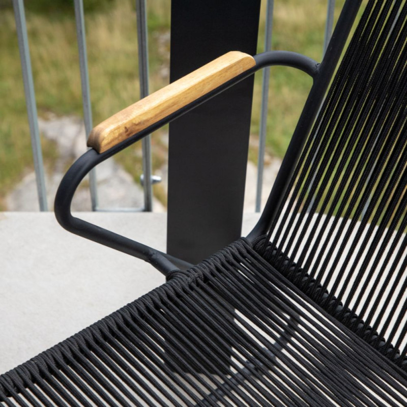 Chaise d'extérieur noire en métal ELVYS