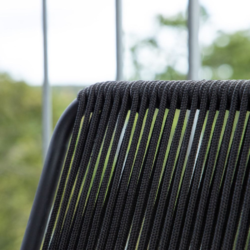 Chaise d'extérieur noire en métal ELVYS