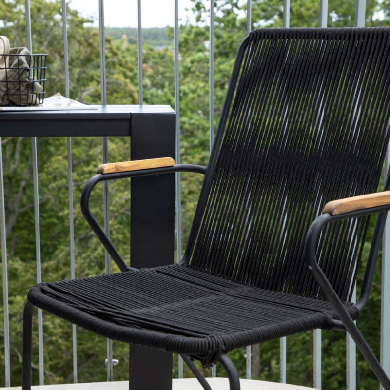 Chaise d'extérieur noire en métal ELVYS