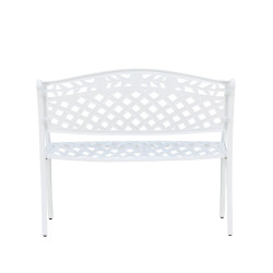 Banc d'extérieur blanc en aluminium 95cm EZRA