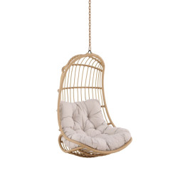 Fauteuil d'extérieur suspendu bohème avec coussin HANNA