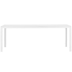 Table à manger d'extérieur blanche 75x205cm SALLY