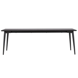 Table à manger noire en bois et métal 75x230cm CELIA