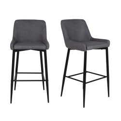 Lot de 2 tabourets avec dossier en simili MERLIN