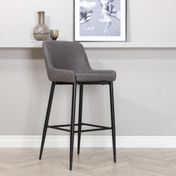Lot de 2 tabourets avec dossier en simili MERLIN