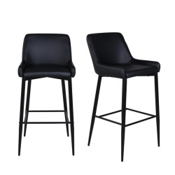 Lot de 2 tabourets avec dossier en simili MERLIN