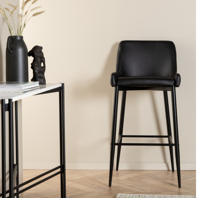 Lot de 2 tabourets avec dossier en simili MERLIN