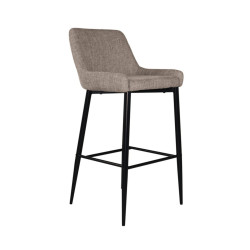 Lot de 2 tabourets confortables en tissu beige MERLIN