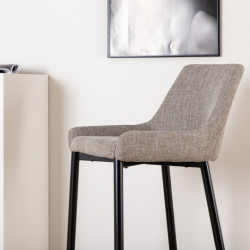 Lot de 2 tabourets confortables en tissu beige MERLIN