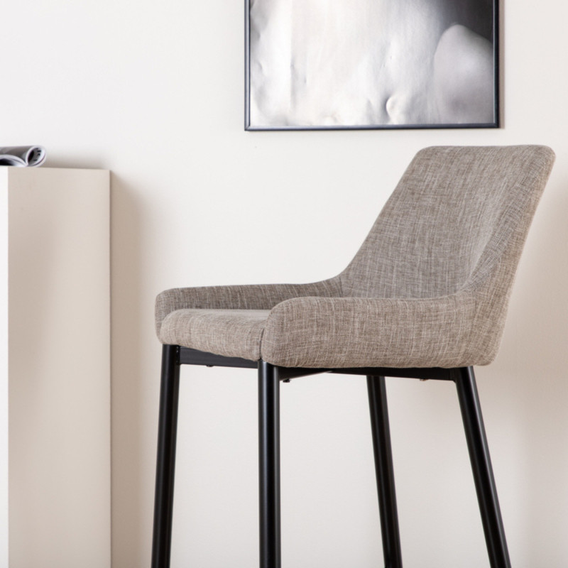 Lot de 2 tabourets confortables en tissu beige MERLIN