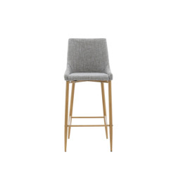 Lot de 2 tabourets avec dossier en tissu gris clair MERLIN