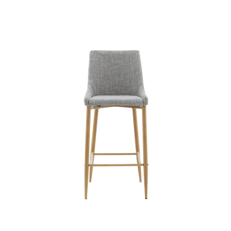 Lot de 2 tabourets avec dossier en tissu gris clair MERLIN