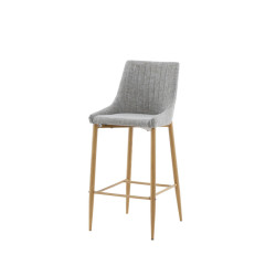 Lot de 2 tabourets avec dossier en tissu gris clair MERLIN