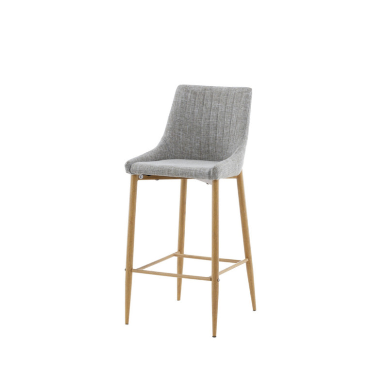 Lot de 2 tabourets avec dossier en tissu gris clair MERLIN
