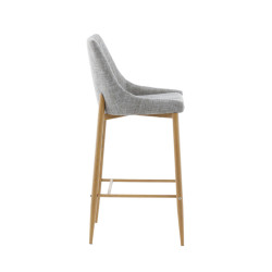 Lot de 2 tabourets avec dossier en tissu gris clair MERLIN