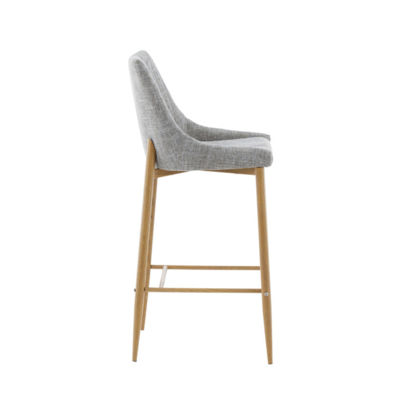 Lot de 2 tabourets avec dossier en tissu gris clair MERLIN