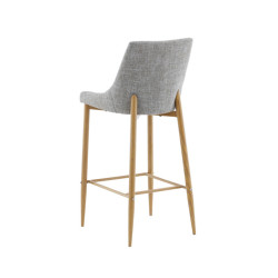 Lot de 2 tabourets avec dossier en tissu gris clair MERLIN