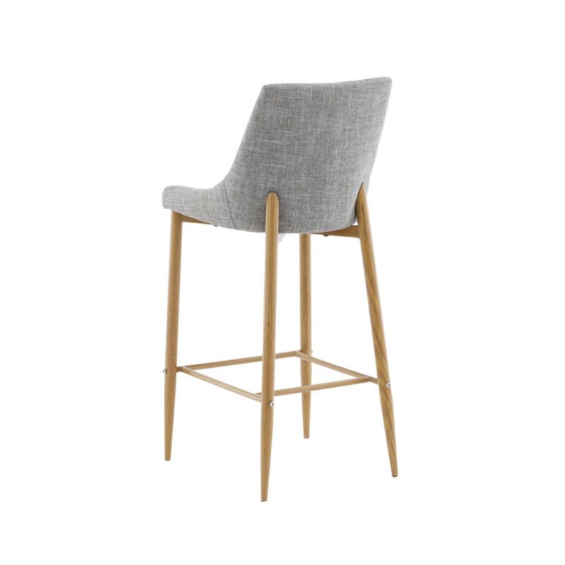 Lot de 2 tabourets avec dossier en tissu gris clair MERLIN
