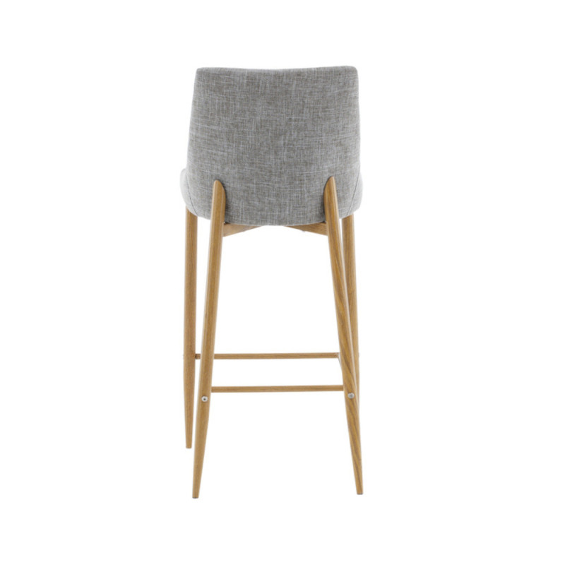 Lot de 2 tabourets avec dossier en tissu gris clair MERLIN