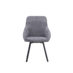 Lot de 2 chaises en tissu pieds métal MELLA