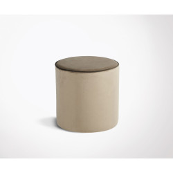Pouf repose-pieds velours COUNTRA - Couleurs au choix